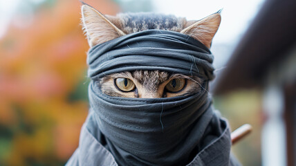 Portrait of a cat nija