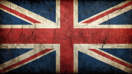 Fototapeta premium Vintage British Union Jack Flag with Weathered Texture