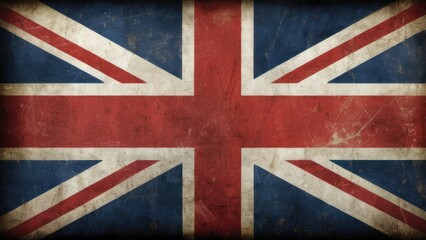 Vintage British Union Jack Flag with Weathered Texture