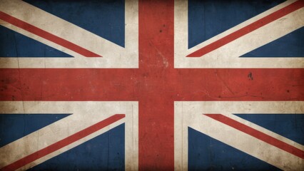 Fototapeta premium Vintage British Union Jack Flag with Weathered Texture