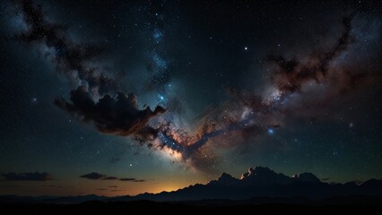 Fototapeta premium Starry Night Sky Landscape