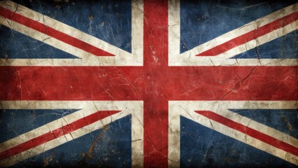 Fototapeta premium Vintage British Union Jack Flag with Weathered Texture