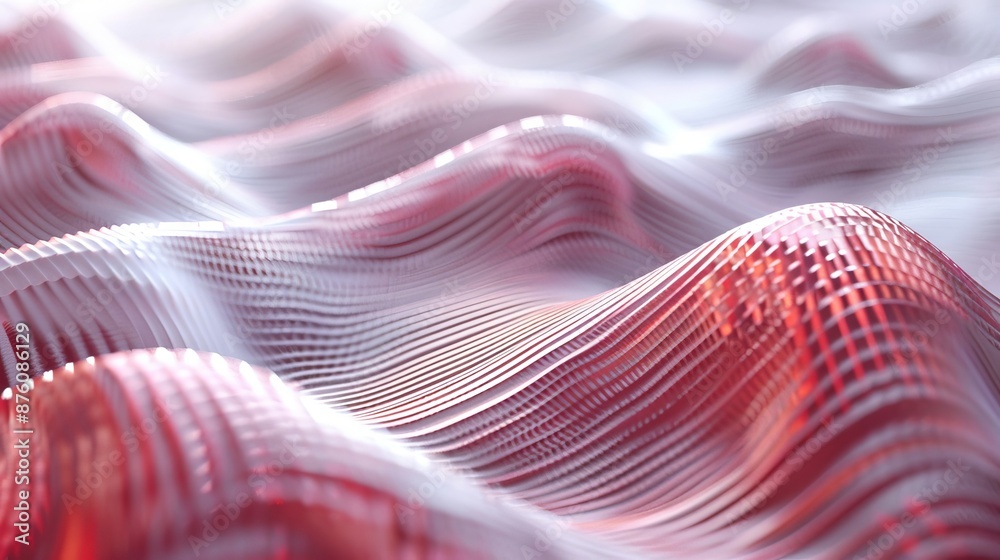 Poster abstract wavy pattern with color and white lines