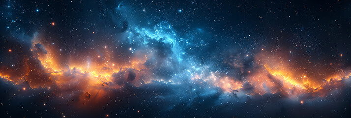 Fototapeta premium Cosmic Serenity: Minimalist Stargazing Night Sky