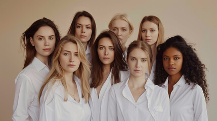 Group of Women in White Shirts Celebrating International Women's Day