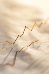 Elegant rise of a single line graph on a light backdrop, showing growth.