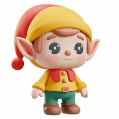 Obraz premium 3D Illustration of a Cute Elf - Adorable Holiday Character Icon