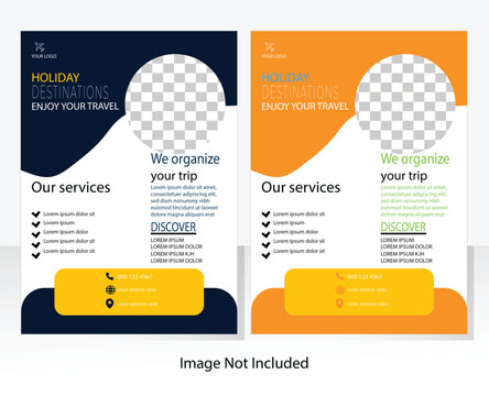  Vacation travel flyer brouchure flyer design template.

