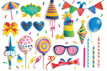 Fototapeta premium Birthday party accessories and gifts