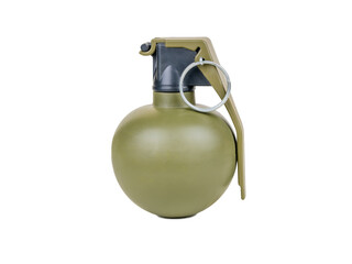 Airsoft plastic grenade P-67 M for training isolated on a white background