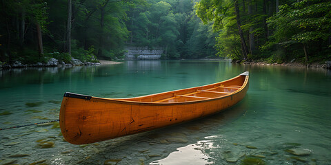 Serene Canoe Adventure in Emerald Forest