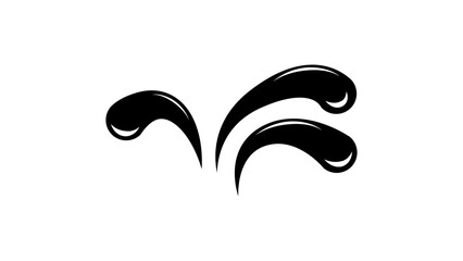 Water Splash, black isolated silhouette