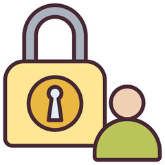 Padlock Outline Color Icon