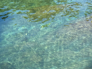 Sea clear water with ripples on surface 