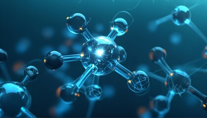 Molecular bonds and chemical structures in science, microscopic view of toxic agents in medical research