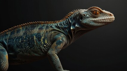 Obraz premium Vibrant Reptile Close-Up Portrait
