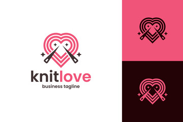 knitting love tailor logo vector