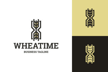 wheat hourglass logo vector