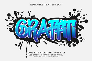 Graffiti Text effect editable vector. Colorful text effect