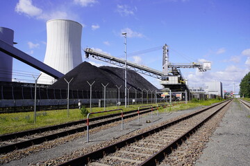 Naklejka premium The Gemeinschaftskraftwerk Hannover (GKH), also known as Kraftwerk Stöcken, is a combined heat and power plant in the Hanover district of Stöcken. Hanover, Germany, 7 July 2024 