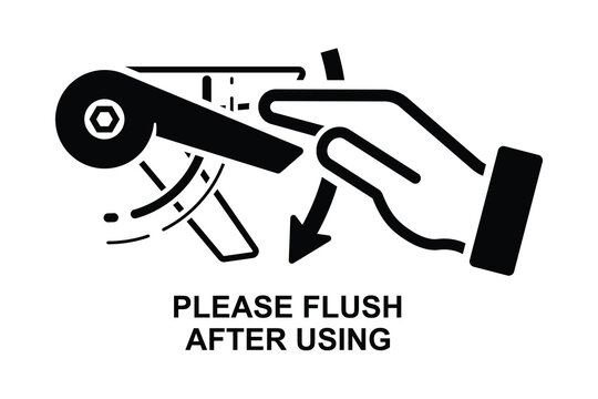 Please flush after using icon isolated on white background vector illustration