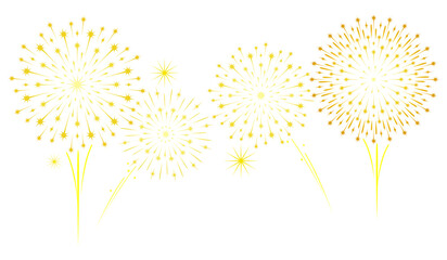 Obraz premium Golden Fireworks vector for new year