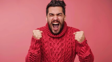 Obraz premium The man in red sweater