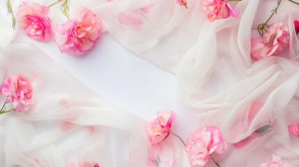 A white background with pink flowers on it