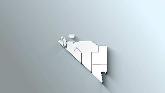 Modern White Map of Nevada with Counties