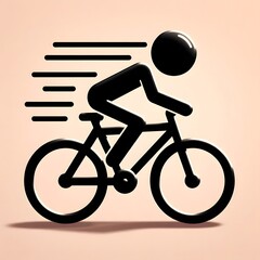 Obraz premium Silhouette of a Cyclist Riding a Bicycle Under Vibrant Pink Light