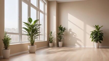Sunlit Room with Green Plants