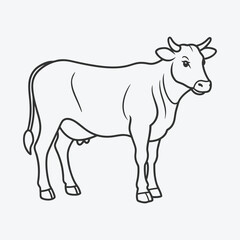 Stunning Cow Line Art Vector, Perfect for Design and Decoration