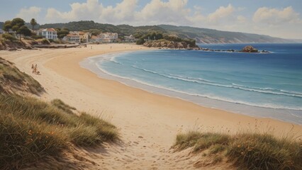 Fototapeta premium Sunny Coastal Beach Scene