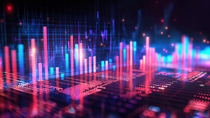 Background of fast-growing financial analysis, with a trendy 2024 style