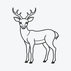 Majestic Deer Line Art Vector Design