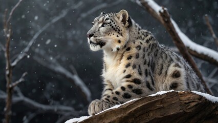 Fototapeta premium Majestic Snow Leopard Portrait