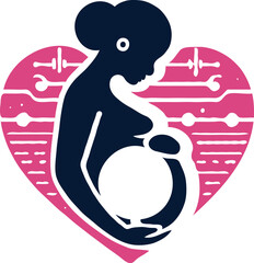 Pregnant logo template vector icon illustration design