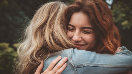 Fototapeta premium Friends comforting each other during a difficult time, offering support and understanding that highlights their strong emotional bond