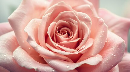 Blooming rose texture, soft pink rose flower with beautiful petals background, close up. 
