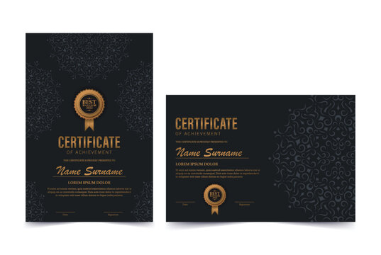 Luxury mandala certificate award diploma