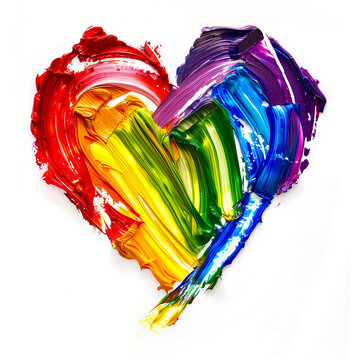 Lgpt pride background of rainbow colors. heart