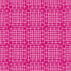 Modern floral summer abstract shape magenta pink color seamless pattern cloth fabric linen effect. Vibrant fresh childish design for drawn botanical flower textile ribbon wallpaper.