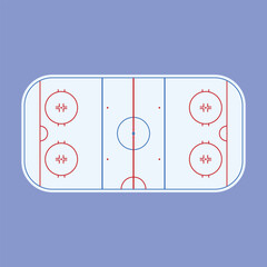 Ice Hockey field vector icon. Ice Hockey ground vector illustration. Ice Hockey sports pitch