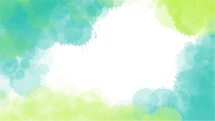 Abstract green watercolor background.Hand painted watercolor. vector