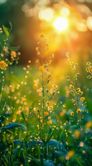 Beautiful natural spring summer defocused panoramic