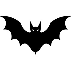 A bat full black vector art illustration