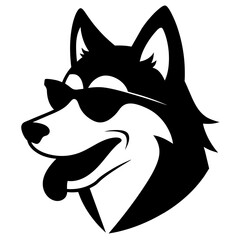 Siberian husky vector art illustration © Mithun