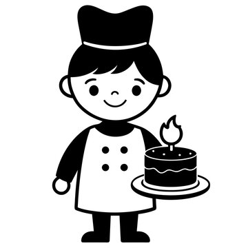 recommend clip art: Cartoon realistic birthday cake vector art illustration