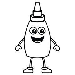 Condiment funny bottle vector art illustration