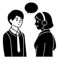 What someone is saying vector art illustration